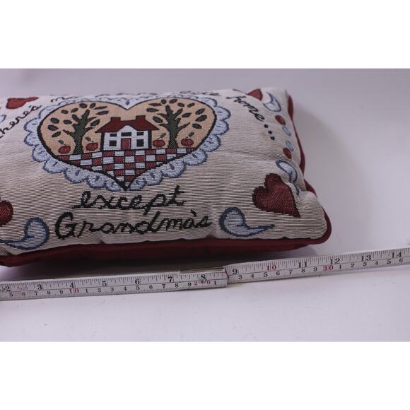 Embroidered, There's no place like home except Grandma's, Throw Pillow, Decorat - Picture 3 of 4